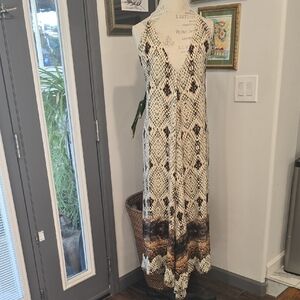 Olivaceous Snake Print Maxi Dress